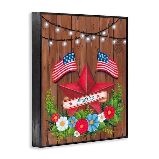 Stupell Industries Americana Country Garland Framed Giclee Art